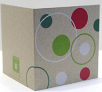 GIFT CARD POLKA DOT-Scarlet-Lime-Emerald on Natural Kraft