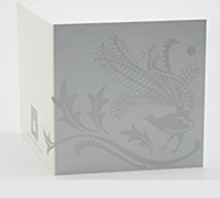 GIFT CARD PETITE LYRE-Dark Silver on Silver