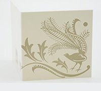 GIFT CARD PETITE LYRE-Stone on Pearl White