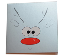 GIFT CARD REINDEER-Silver-Black-Scarlet on White