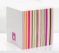 GIFT CARD MULTI STRIPES-Hot Pink-Orange-Brown on White