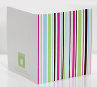 GIFT CARD MULTI STRIPES-Lime-Tiffany-Candy Pink on White
