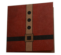 GIFT CARD SANTA SUIT-Scarlet-Brown on Kraft
