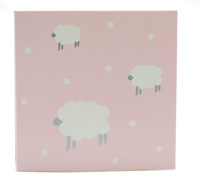 GIFT CARD WOOLLY SHEEP-Pale Pink/Grey on White