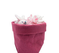 JUTE SACK SMALL-Hot Pink