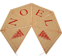 JUTE NOEL BUNTING-Natural-Red