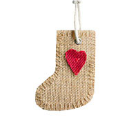 CHRISTMAS DECO PACK-XMAS BOOT-Red-Natural Jute