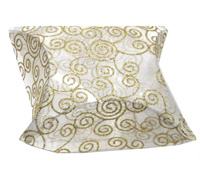 LARGE PILLOW BOX with GLITTER PACK-Gold