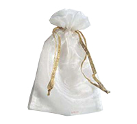 ORGANZA BAG LARGE-White-Gold