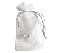ORGANZA BAG LARGE-White-Silver