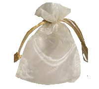 ORGANZA BAG SMALL-Cream-Gold