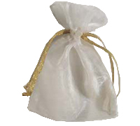 ORGANZA BAG SMALL-White-Gold