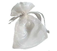 ORGANZA BAG SMALL-White-Silver