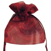TWO TONE ORGANZA BAG EXTRA SMALL-Burgundy-Black