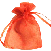 TWO TONE ORGANZA BAG EXTRA SMALL-Red-Gold