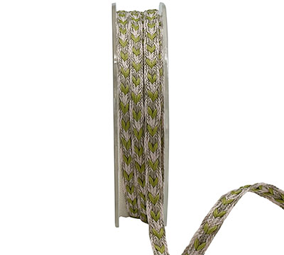 7mm DECORATIVE BRAID-Natural-Green