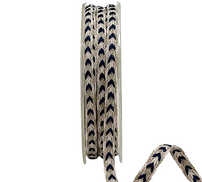 7mm DECORATIVE BRAID-Natural-Navy