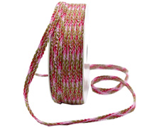 9mm INDIAN WOVEN BRAID-Rose Pink Tones