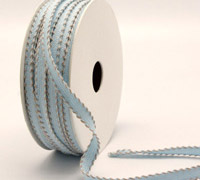 9mm CONTRAST OVERSTITCH-Pale Blue/Taupe