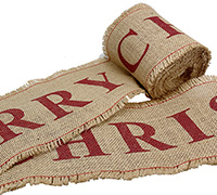 JUTE 100mm C/E MERRY CHRISTMAS-Natural/Red