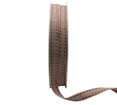 10mm DOUBLE STITCHED LINEN-Hot Pink