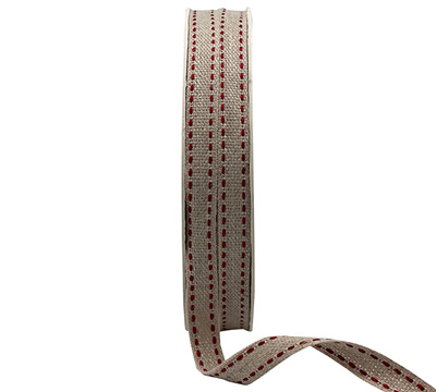 10mm DOUBLE STITCHED LINEN-Red
