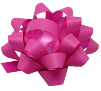 10mm SATIN TEAR BOW(6.5)-Hot Pink