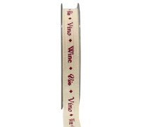 15mm COTTON TAPE PRINT-WINE-Natural