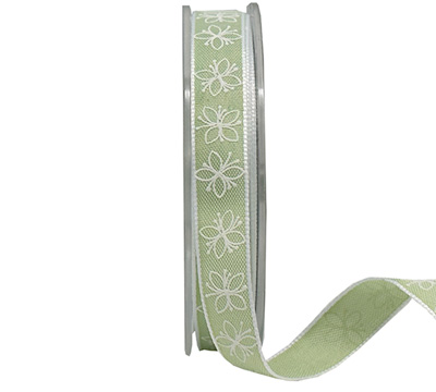 15mm PRETTY PASTAL FLOWER-Pale Green-White