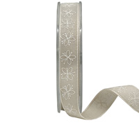 15mm PRETTY PASTAL FLOWER-Taupe-White