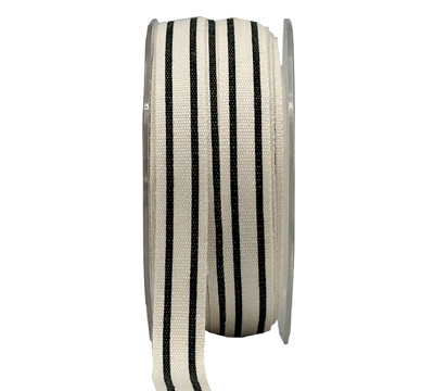15mm SUMMER CANVAS STRIPE-Black