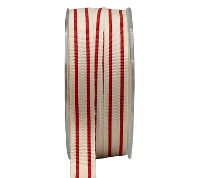 15mm SUMMER CANVAS STRIPE-Red