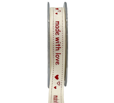 16mm GROSGRAIN MADE WITH LOVE-Red