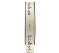 16mm GROSGRAIN THANK YOU-Silver