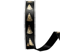 16mm SATIN SCRIBBLE TREE-Black-Gold