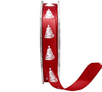 16mm SATIN SCRIBBLE TREE-Red-White