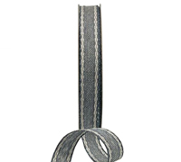 16mm STITCHED EDGE WOVEN-Washed Navy-White