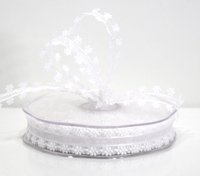 18mm SHEER FLOWER TRIM-White