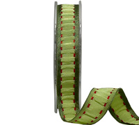 18mm STITCHED SATIN ROUCH-Green