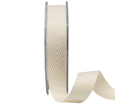 19mm WOVEN V STRIPE-Cream-White