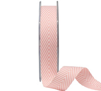 19mm WOVEN V STRIPE-Pink-White
