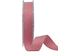 19mm WOVEN V STRIPE-Red-White