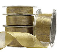 WIRE EDGED METALLIC MESH in GOLD