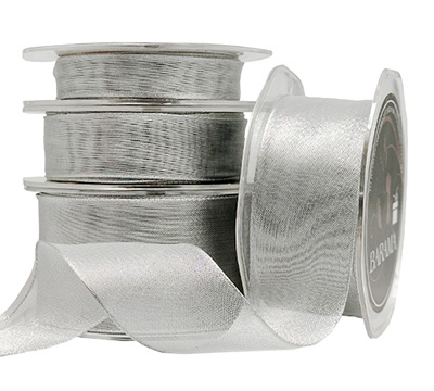 WIRE EDGED METALLIC MESH in SILVER