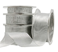 WIRE EDGED METALLIC MESH in SILVER