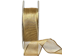 25mm WIRE-EDGED METALLIC MESH (100m) -Gold