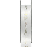 22mm MERRY CHRISTMAS PRINT-White-Gold