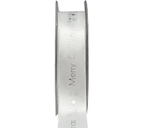 22mm MERRY CHRISTMAS PRINT-White-Silver