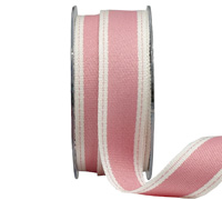 25mm WOVEN EDGE STITCHED-Coral