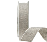 25mm LINEN WEAVE-Natural-White